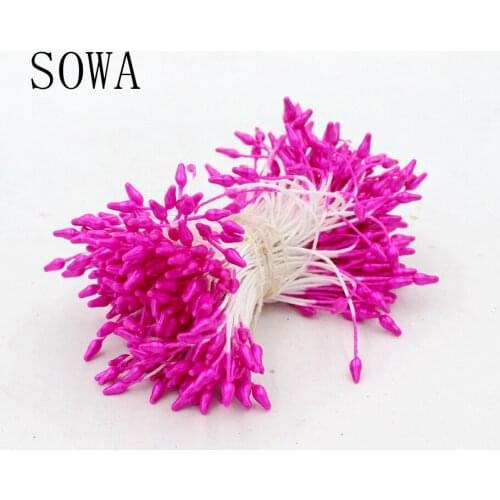 2016 Free Shipping 1-2mm 180pcs/Lot Double Heads Pick Color Flower Pearl Stamen Cake Decoration Craft DIY