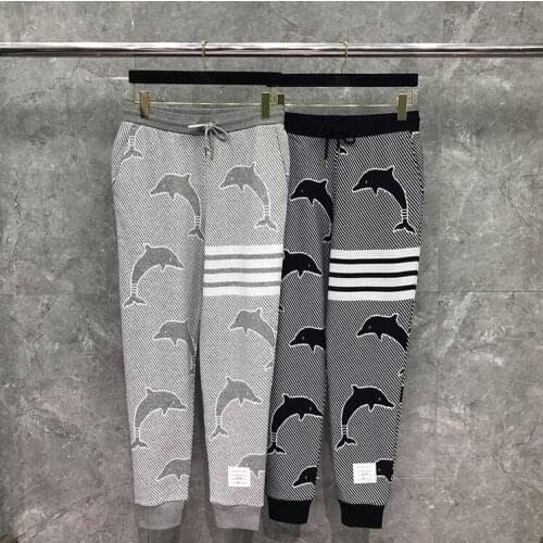 2021 Fashion Brand Sweatpants Men Dolphin Pattern Casual Sports Trousers Tracksuit Bottoms Dobby Jogger Track Pants