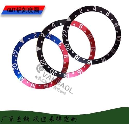 Watch accessories GMT ring mouth watch case digital ring watch case outer ring mouth diameter 37.6 inner diameter 30 4 back glue