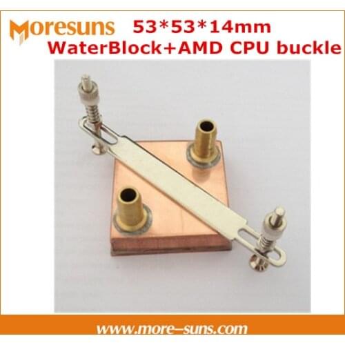 Free ship 53*53*14mm Pure copper Water Cooling Block for AMD CPU buckle+Computer copper CPU Water Block