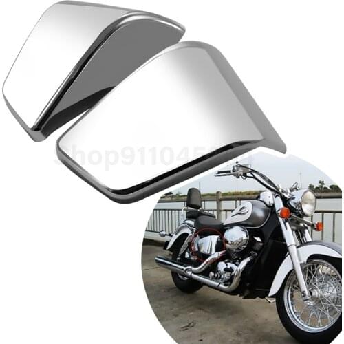 Chrome Motorcycle Left & Right ABS Plastic Fairing Battery Side Fairing Covers For Honda Shadow ACE 750 VT750 VT400 1997-2003