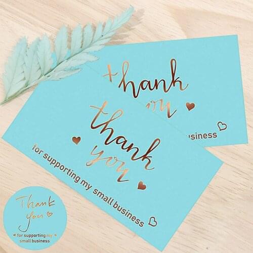 50/120Pcs Thank You Cards Paper Thanks Greeting Card Appreciation Cardstock for Small Business Owners Sellers Thank You Stickers