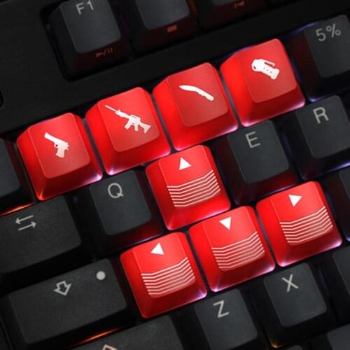 CF Gaming Design Black Red Backlight Keycaps For Cherry Mx Switch Mechanical Gaming Keyboard WASD Direction OEM ABS Key Caps
