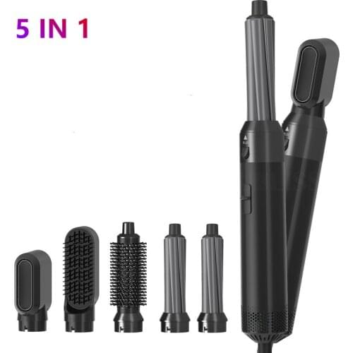 Hair Dryer 5 In 1 Hot Air Brush One-Step Hair Dryer And Volumizer Styler and Dryer Blow Negative Ion Straightener Hair Curler
