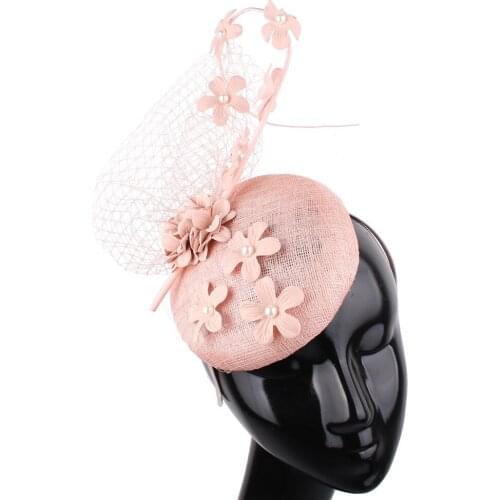 Sinamay Fascinators Hats Elegant High Quality 4-Layer Linen Nice Headpiece With Floral Headwear Fashion Ladies Hair Accessories