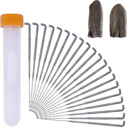 Felting Needles Wool Felt Pocked Needles Set DIY Craft Felt Tools with Wood Handle Bottle Needle Felt Leather Finger Cots