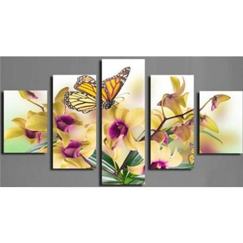 5 pieces multi-picture diamond painting Butterfly flowers rhinestone picture diy diamond mosaic embroidery kits wall decor