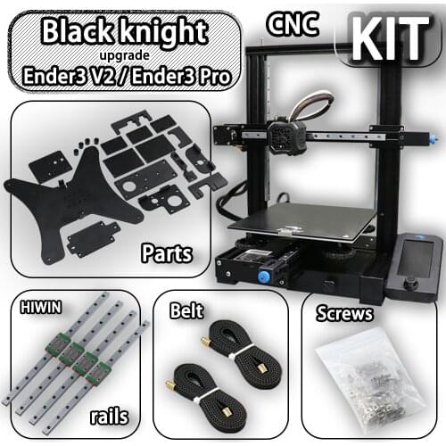 Black Knight Ender 3 v2/ Pro 3d Printer Upgrade Kit,Includes kits and belt screws for genuine Hiwin Linear Rail improvement