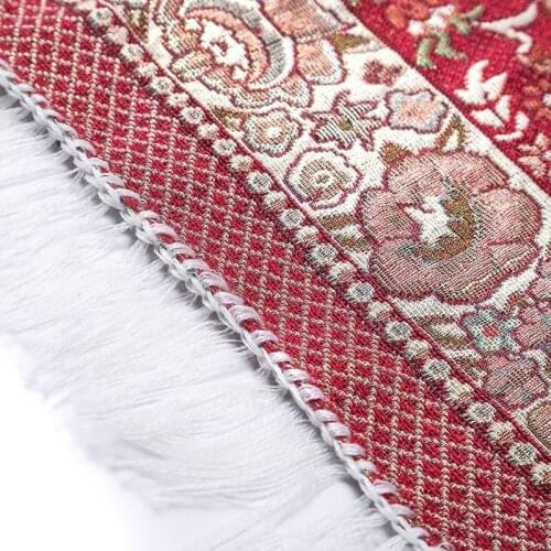 Red Mosque Pattern Muslim Prayer Mat Tassel Floor Carpet Turkish Islamic Rug 97BB