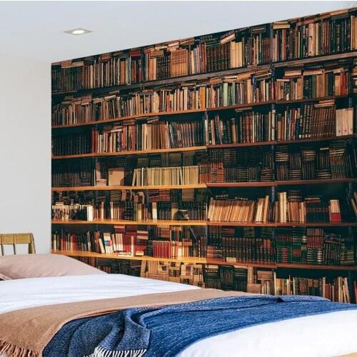 European Vintage Library Bookshelf Psychedelic Wall Hanging Tapestry Mandala Witchcraft Tapiz Hippie Boho Home Decor Art Carpet
