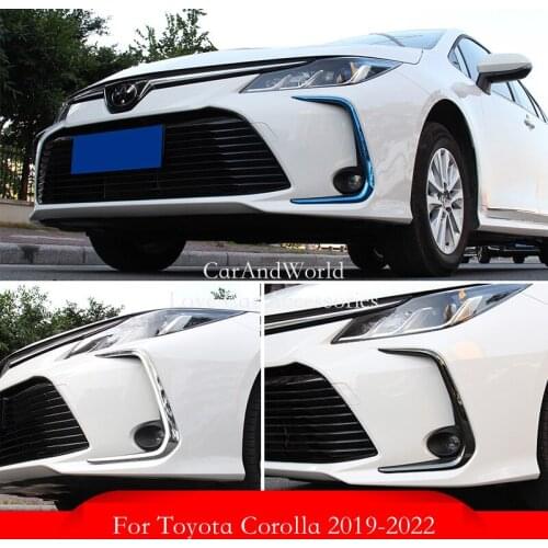 Stainless Steel For Toyota Corolla Altis 2019-2021 Front Fog Light Protector Cover Fog Lamp Frame Trims Car Decorate Accessories
