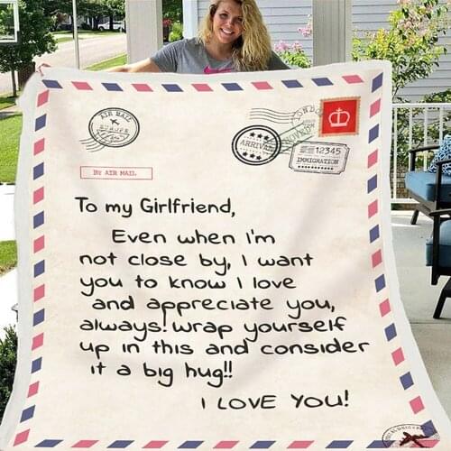 Blanket Letter Printed Quilts Air Mail Blankets Gifts Sofa Custom Express Keep Warm Supplies Decoration Dreamlike Family Carpet