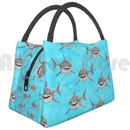 Portable Insulation Bag Great White Sharks-Teal Sharks Great White Shark Lover Shark Week Shark Shark