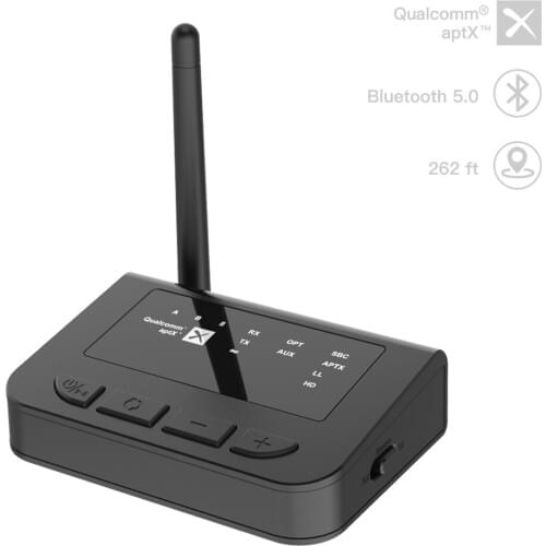 Portable Bluetooth 5.0 Long Range Aptx HD LL Low Latency SPDIF Optical RCA Aux 3.5mm Transmitter Receiver Wireless TV Adapter