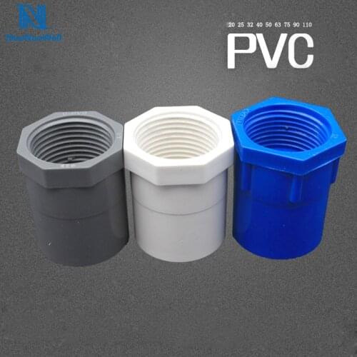 NuoNuoWell Socket x Female Thread Equal Dia. BSP Straight Adaptor PVC Connector Water Pipe Fittings Hose Repair 2PCS-Pack