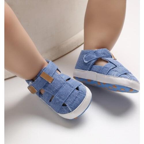 Kids Newborn Baby Boys Fashion Summer Soft Crib Shoes First Walker Anti Slip Sandals Shoes