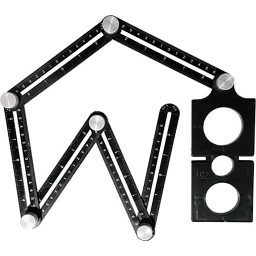 Folding Ruler Measuring Tools Adjustable Laser Calibration Multifunction Aluminum Ceramic Tile Hole Locator