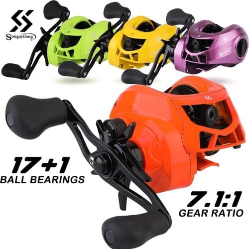 Sougayilang New Baitcasting Reel 7.2:1 High Speed 8KG Max Drag Fishing Reel for Bass In Ocean Environment Reel Fishing 17+1BB