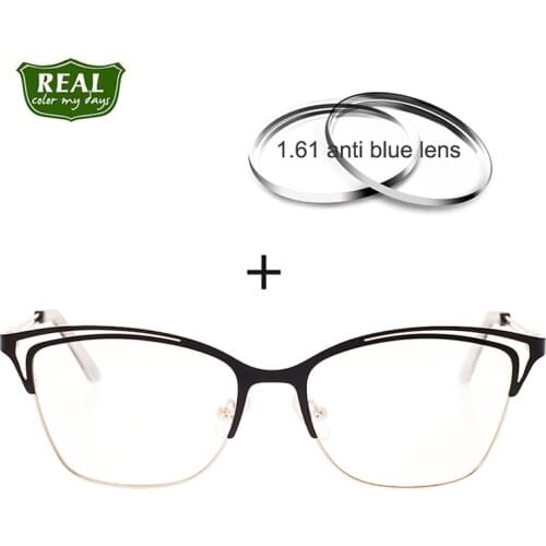 Stylish Multicolor Womens Eyeglass Frame Stainless Steel Eyeglass Frame Formula Square Eyeglass Frame Vintage Classic 0-600