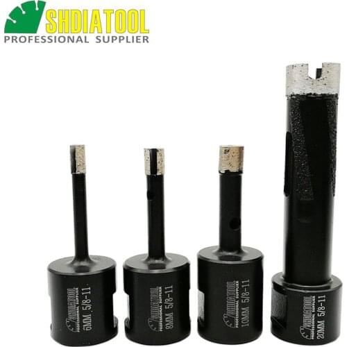 SHDIATOOL 4pcs 5/8-11 Thread Welded Diamond Drilling Core Bits Diamond Drilling Bits Hole Saw Granite Marble Stone Drill Bits