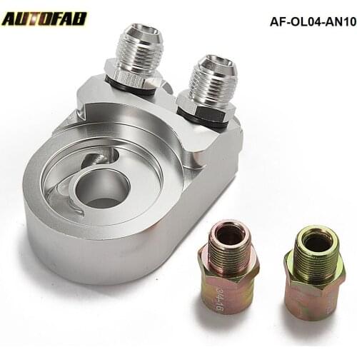 Universal Oil Filter Cooler Sandwich Plate Adapter Silver AF-OL04-AN10