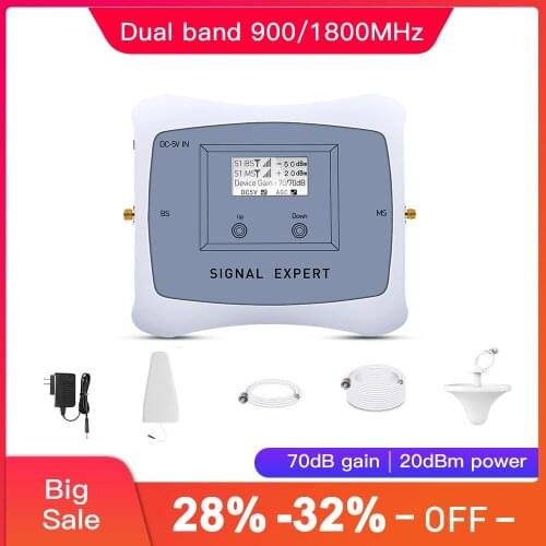 New Arrival!2g 4g mobile signal booster DUAL BAND 900/1800mhz cellular signal cell phone repeater amplifier with LCD display kit