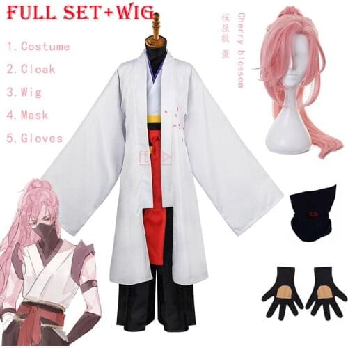 Cherry Blossom Anime SK8 The Infinity Japanese Kimono Cosplay Costume Pink Wig Uniform Set Cos Party Suit Outfit for Men Women