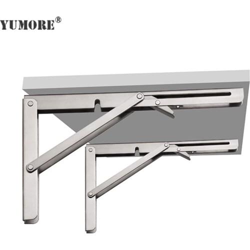 YUMORE 8-16 inch 2PCS Heavy Duty Stainless Steel Wall Bracket Support Frame Folding Shelf Bracket Bench Table Furniture Hardware