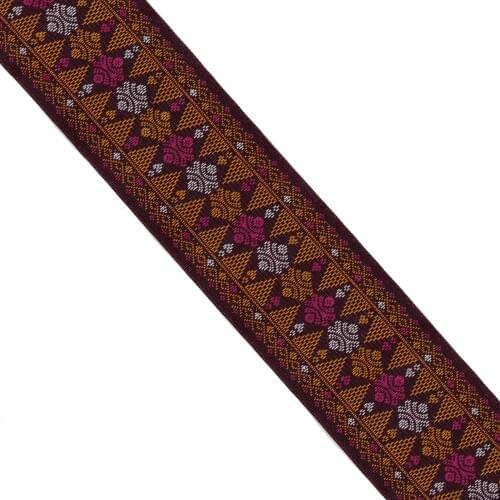 ZERZEEMOOY 2 inch 5cm 8yard/lot Woven Jacquard Ribbon Purple Totem Geometric For Curtain And Clothing Accessory