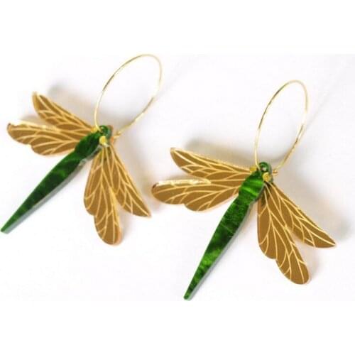 Dragonfly European and American ladies dragonfly insect retro exaggerated earrings