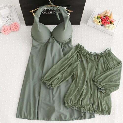 STAERK plus size Swimsuit womens fat sexy spring loose one-piece skirt two pieces 2020 Sport Solid Swimming Suits Bathing Suit