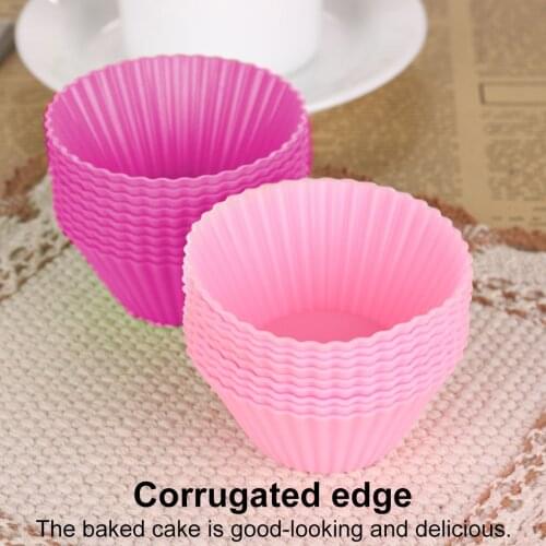 10Pcs Silicone Muffin Cups Cupcake Liners Reusable Round Cake Cup Non-Stick Baking Mold Cupcake Liners DIY Cake Tools