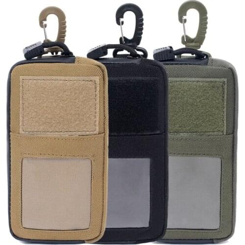 100D Nylon Square Wallet Card Bag Waterproof Zipper Key Holder Pouch Pack Multi Function Hunting Purse Waist Bag
