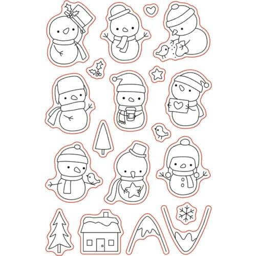 11x16 Cute little snowman TBig ice cream ransparent Clear Stamps Silicone Seals for DIY scrapbooking photo album Card Making