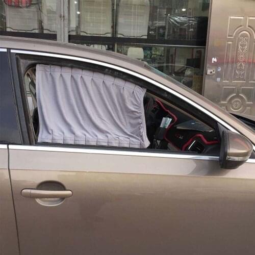 2 PCS 50*39CM Car Curtain Elastic Design Car Sun Shade Cover Aluminum Alloy Tracks UV Proof Window Sunshade Shield Car Styling