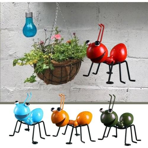 4pcs Metal Ant Wall Decor Colorful Indoor Bathroom Kids Room Outdoor Garden Fence Yard Art Wall Funny Sculptures