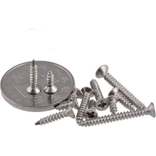 50pcs M1 M1.2 M1.4 M1.7 M2 304 stainless steel Phillips screws Countersunk Flat head bolt Self-tapping screws 3mm-20mm length