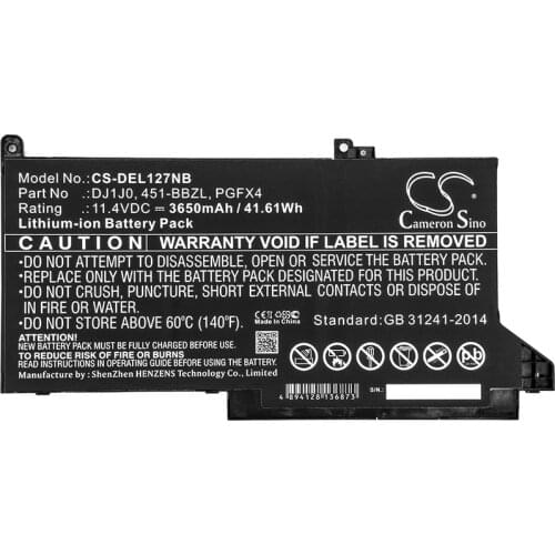 Cameron Sino 3650mAh Battery for DELL Latitude 12 7000 Latitude 12 7280 Latitude 12 7480,451-BBZL DJ1J0 ONFOH PGFX4
