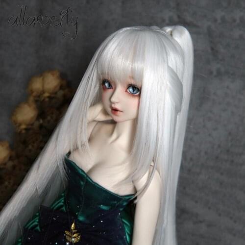 Allaosify Doll Accessories Doll Hair BJD Wig Long Straight Hair Multiple Colour 1/3 1/4 1/6 Black Brown White Color