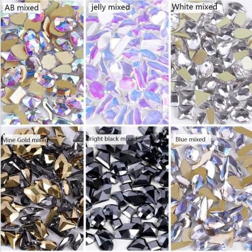 Alien Crystal Mixed Rhinestones Nail Art Decorations White AB Sparkly Stones Manicure Decorations Diamonds Accessories100pcs