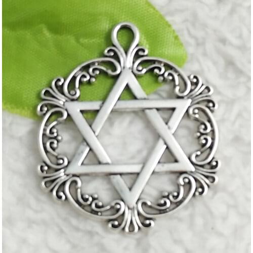 Free Ship 52 pcs Antique silver star charms pendant 43x37mm #4808