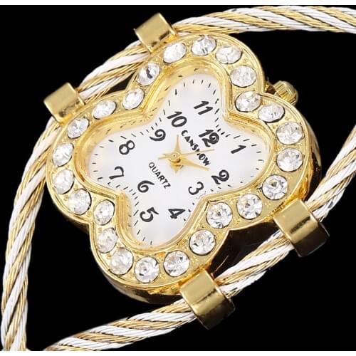 CANSNOW Womens Watch Luxury Famous Brand Gold Bangle Bracelet Watch Women Dress Clock Female Lady Girls Wristwatch Reloj Mujer