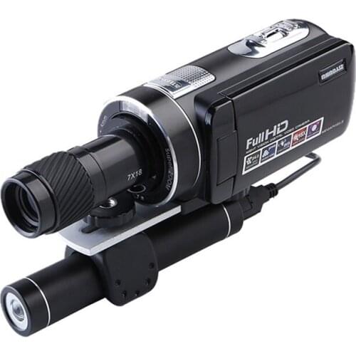 7X18 New High-Definition Full Black Infrared Digital Telescope Photo Reconnaissance Glasses Hunting Monocular Vision Optics