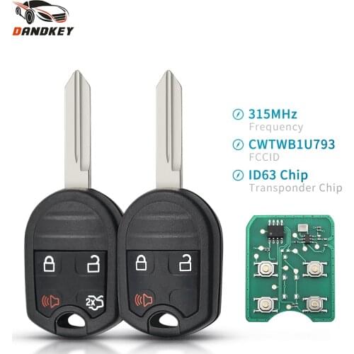 Dandkey CWTWB1U793 3/4 Buttons Car Remote Key Fob 315MHz 4D63 For Ford Edge Escape Expedition Explorer Flex Fusion Mustan Taurus