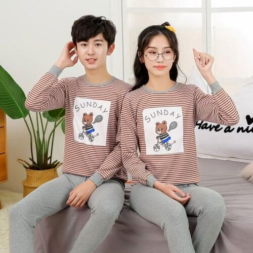 Childrens Pajamas Cartoon Teens Boys Sleepwear Autumn Winter Cotton Clothes Set Long Sleeve Homewear Pyjamas For Girls 9-18Year