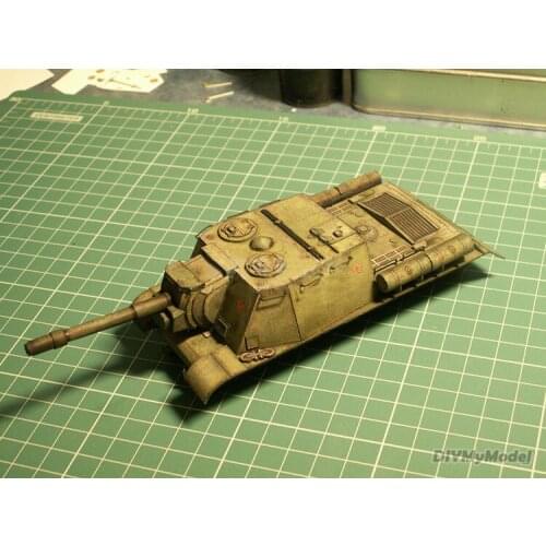 DIYMyModeI 1:35 USSR ISU-152 Heavy Gun DIY 3D Paper Card Model Building Sets Construction Toys Educational Toys Military Model