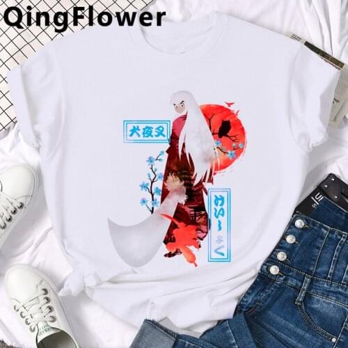 Feudal Demon Inuyasha Sesshoumaru Higurashi Kagome Anime t-shirt male ulzzang kawaii graphic tees harajuku print clothes tumblr