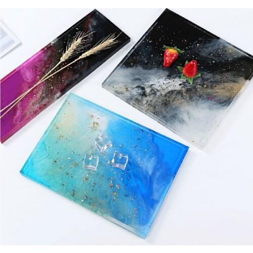 T84A DIY Silicone Resin Tray Mold Vanity Tray Serving Tray Epoxy Resin Casting Mold
