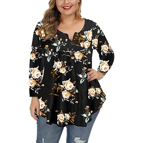 5XL Plus Size Spring Long Sleeve Print T-Shirts Irregular Women Clothing Fashion Pullover Casual Loose Tee Shirt Female Tops D30