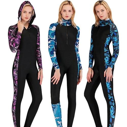 Women Diving Wetsuit anti UV one piece rash guard long sleeve swimwear surf Suit Men Women Sun Protect